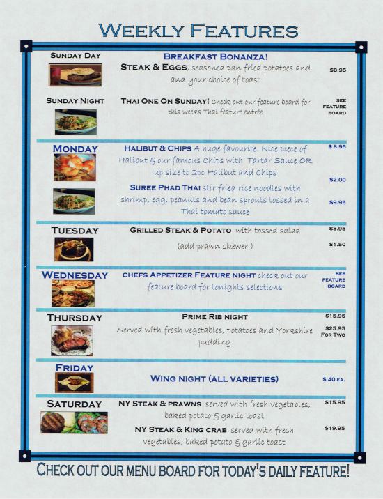 Gramma's Pub Menu - Weekly Specials Gramma's Pub Menu - Weekly Specials